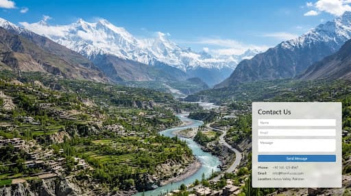 Snow-capped peaks above cloud in the Hunza valley