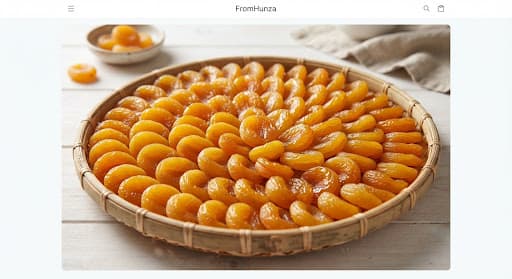 Sun-dried golden apricots on a woven tray